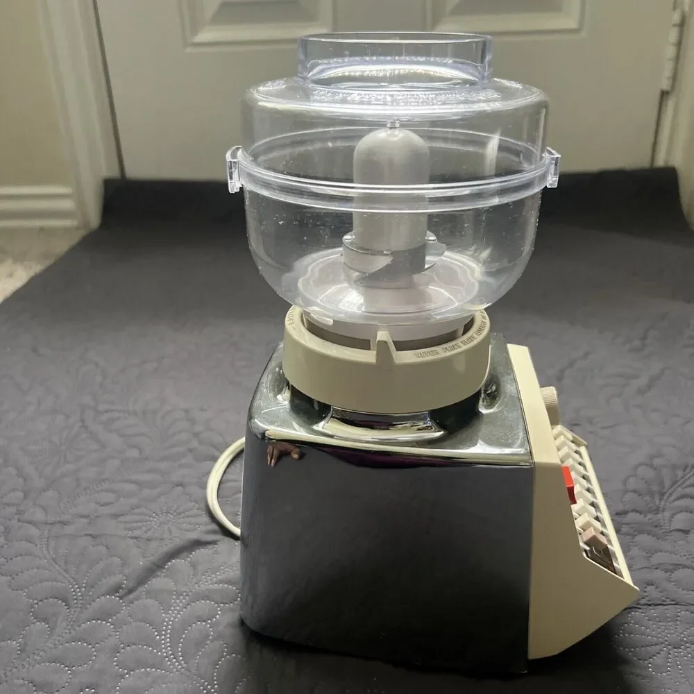 Osterizer Galaxie Pulse-Matic Dual Range 16 Food Processor Chrome RARE VTG WORKS